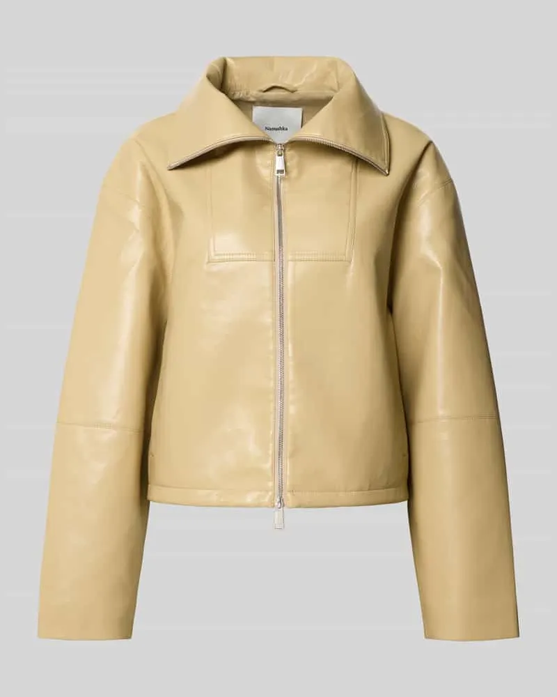 Nanushka Jacke mit Stehkragen Beige