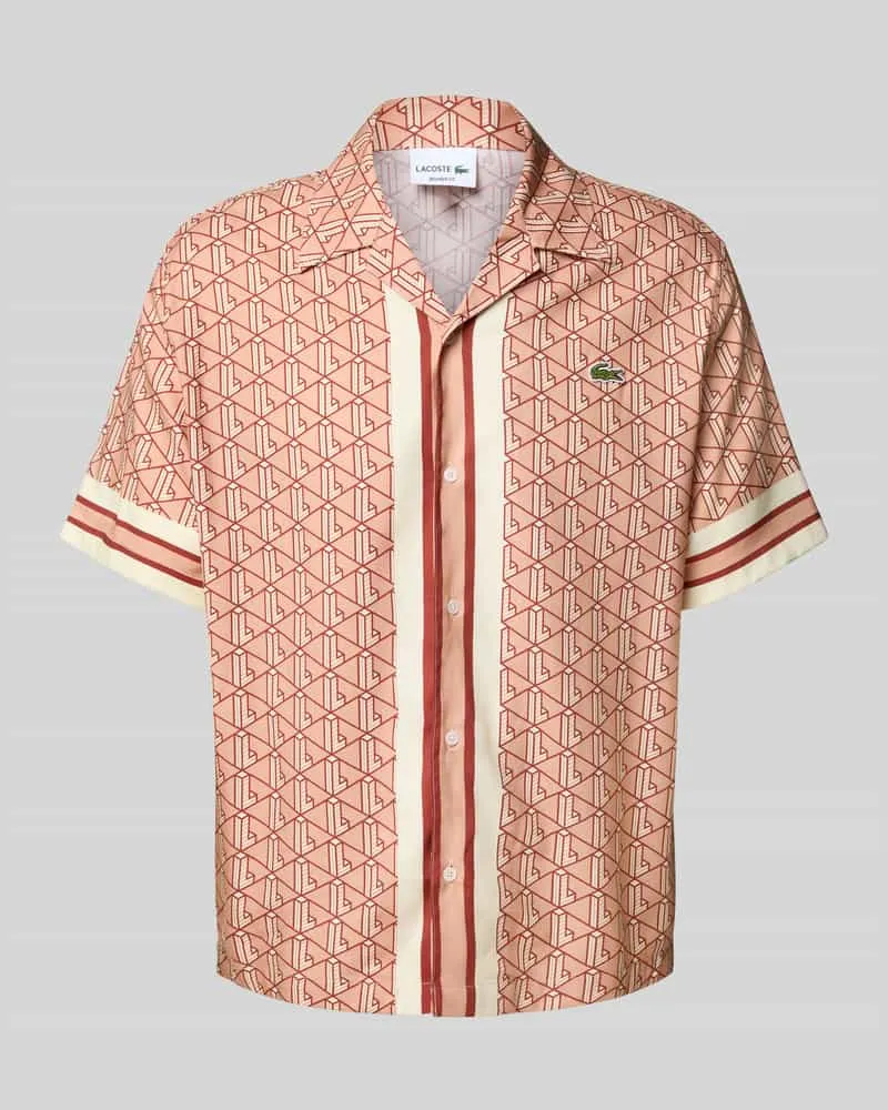 Lacoste Freizeithemd mit Label-Detail Rostrot