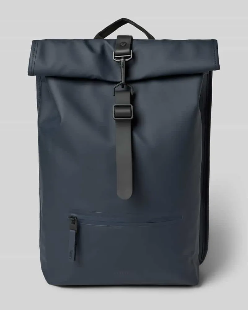 RAINS Rolltop-Rucksack mit verstellbaren Schulterriemen Marine