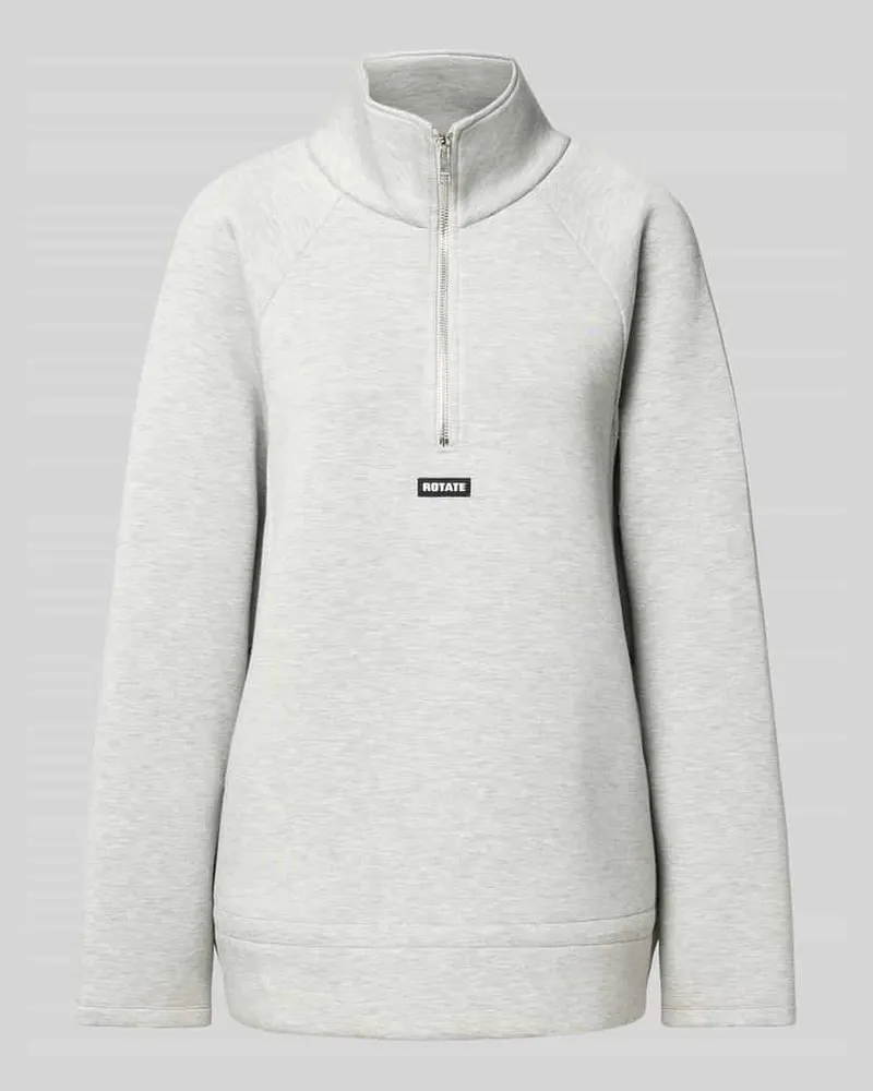 ROTATE Birger Christensen Sweatshirt aus Viskose-Mix Hellgrau