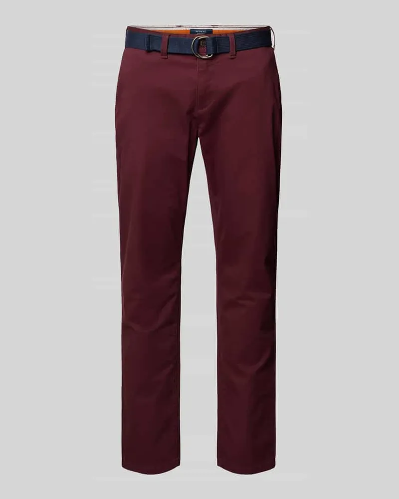 McNeal Slim Fit Chino mit Gürtel Bordeaux