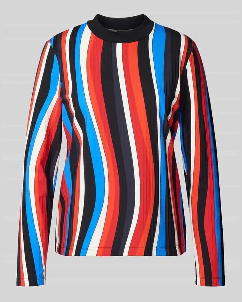 Marc Cain Longsleeve mit elastischem Rundhalsausschnitt Rot