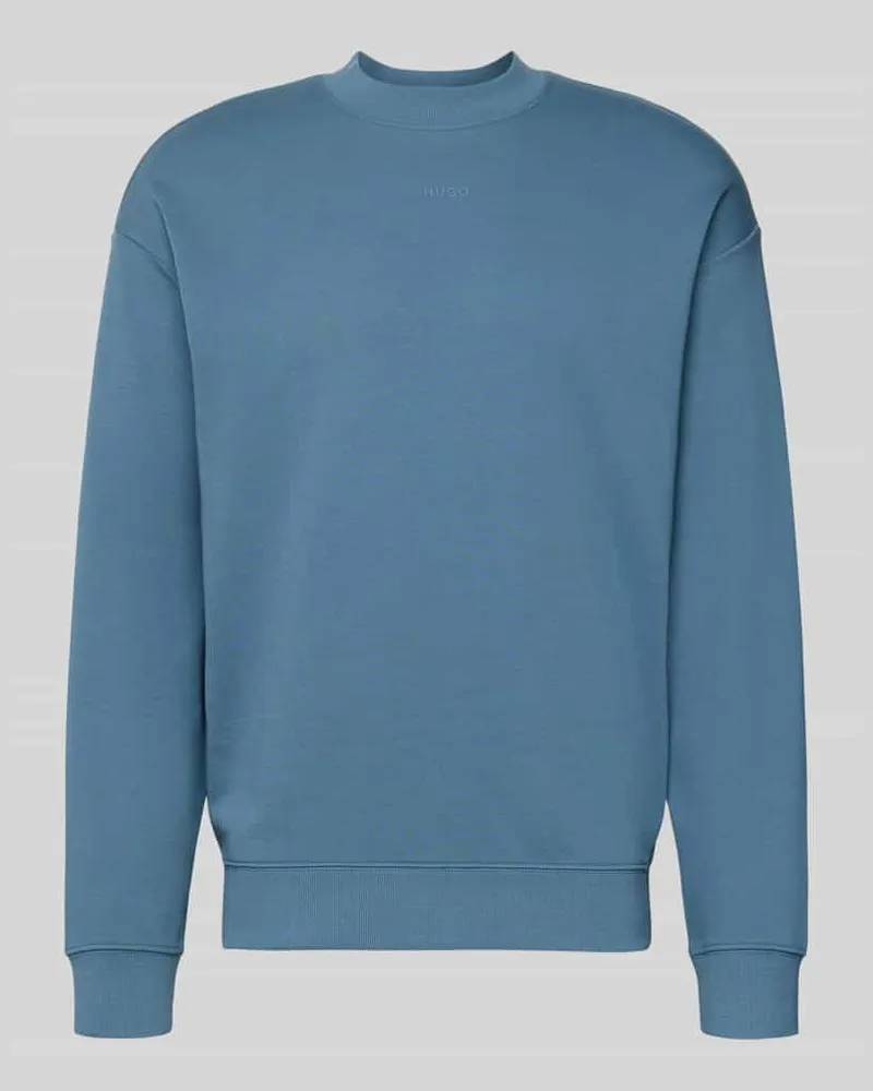 HUGO BOSS Regular Fit Sweatshirt aus reiner Baumwolle Modell 'DAPOCREW Rauchblau