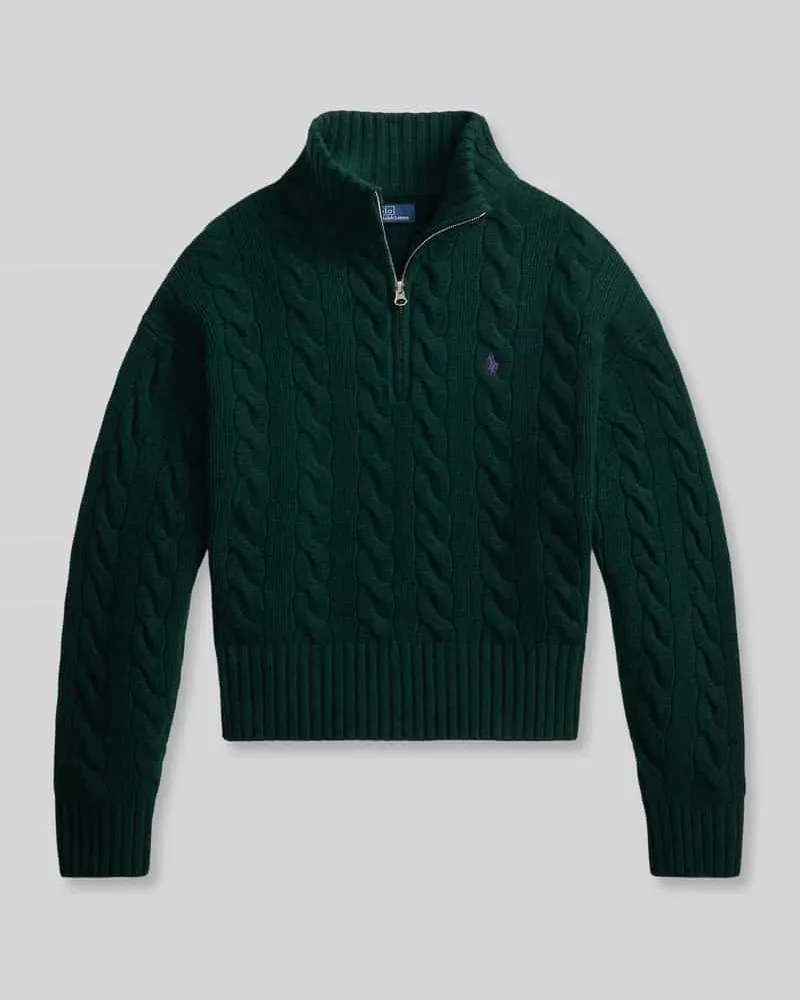 Ralph Lauren Regular Fit Troyer aus Woll-Mix Dunkelgruen