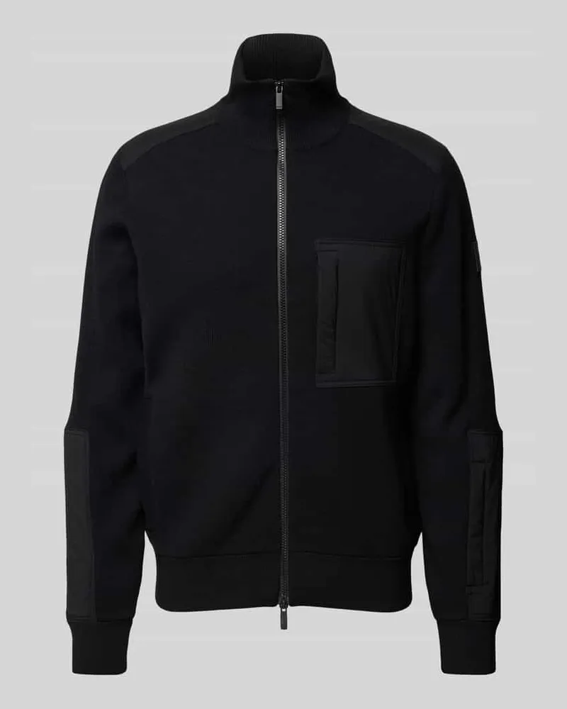 HUGO BOSS Strickjacke mit Reißverschluss Modell 'Dinamico Black