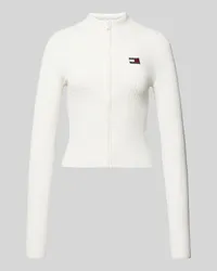 Tommy Hilfiger Slim Fit Strickjacke mit Reißverschluss Offwhite