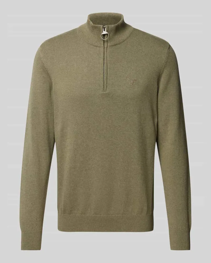 Barbour Strickpullover mit Troyer-Kragen Gruen