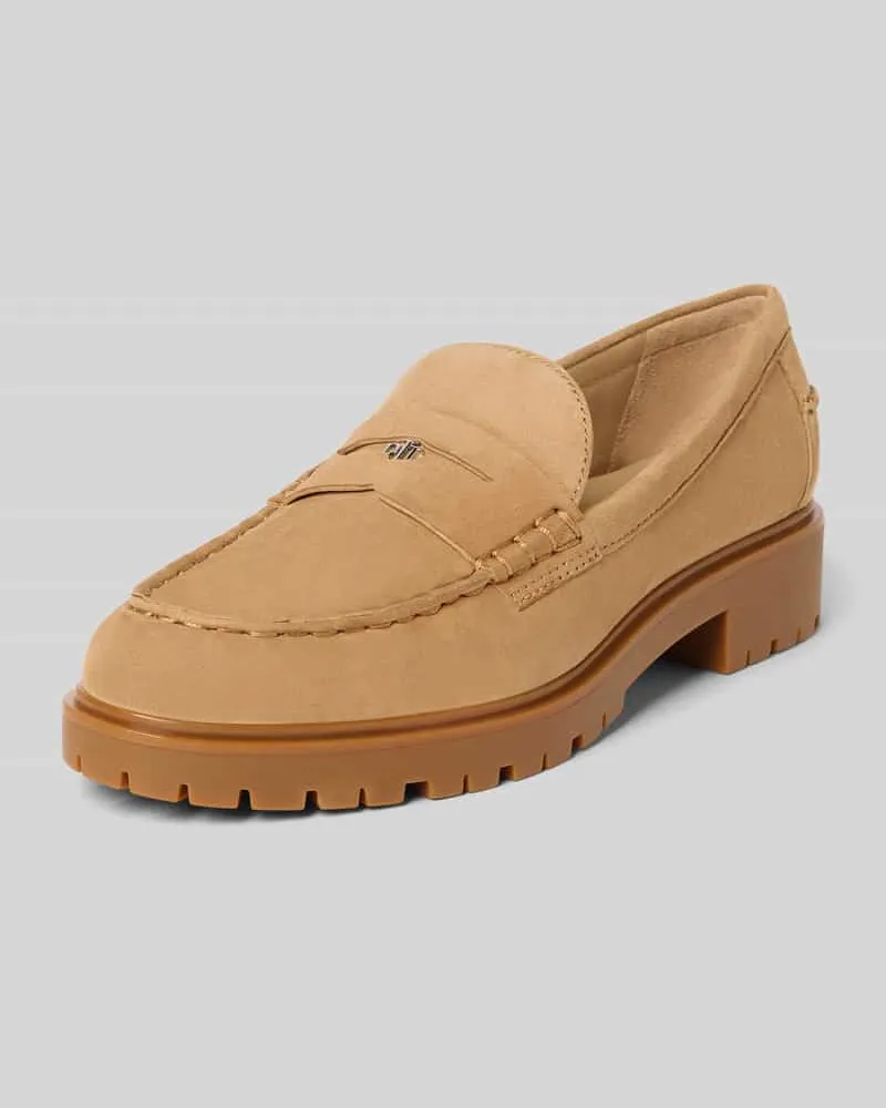 Ralph Lauren Loafer aus Leder-Mix mit Logo-Applikation Modell 'Marli Sand