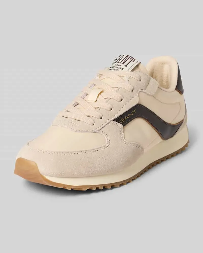 Gant Sneaker aus Leder-Mix mit Logo-Detail Modell 'Beja Beige
