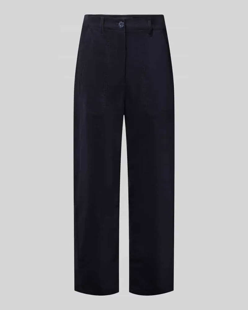 Marc Cain Wide Leg Cordhose aus Baumwoll-Mix Marine
