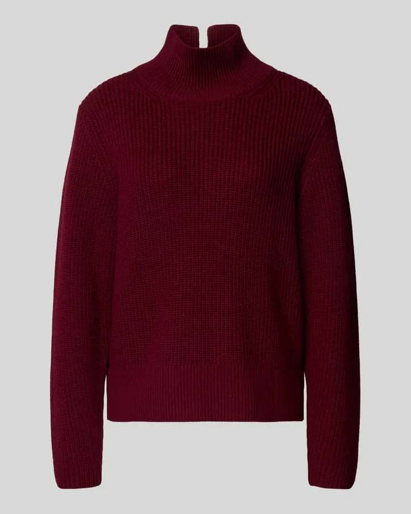 windsor. Strickpullover mit geripptem Stehkragen Bordeaux