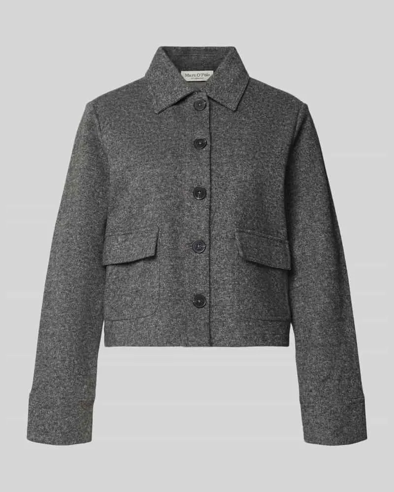 Marc O'Polo Regular Fit Kurzblazer aus Baumwoll-Mix Mittelgrau