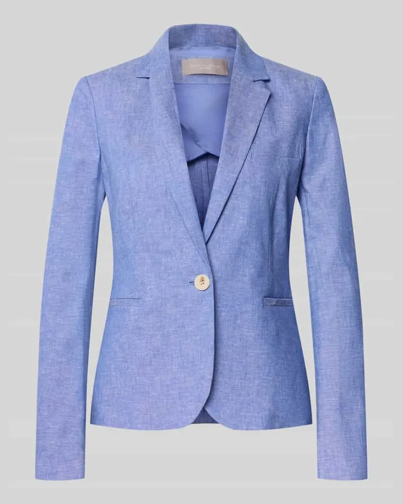 Christian Berg Regular Fit Blazer aus Leinen-Mix mit Paspeltaschen Blau