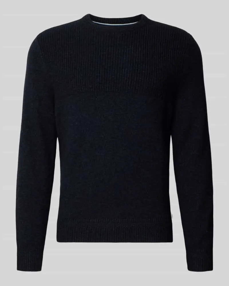 Brax Strickpullover mit gerippten Abschlüssen Modell 'RICK Marine