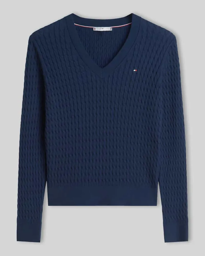 Tommy Hilfiger Regular Fit Pullover aus reiner Baumwolle Marine