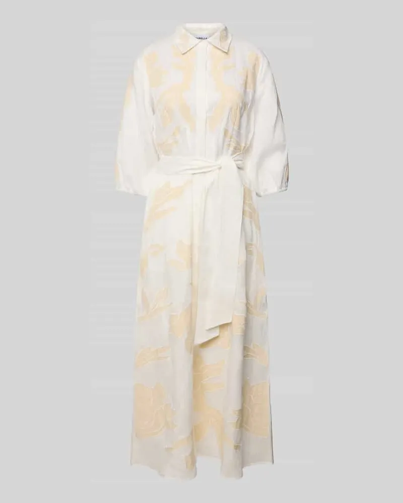 MARELLA Leinenkleid mit Stitching-Details Modell 'NOTA Offwhite