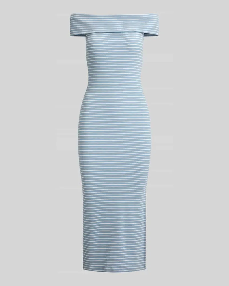 Ralph Lauren Figurbetontes Freizeitkleid aus Baumwoll-Mix Hellblau
