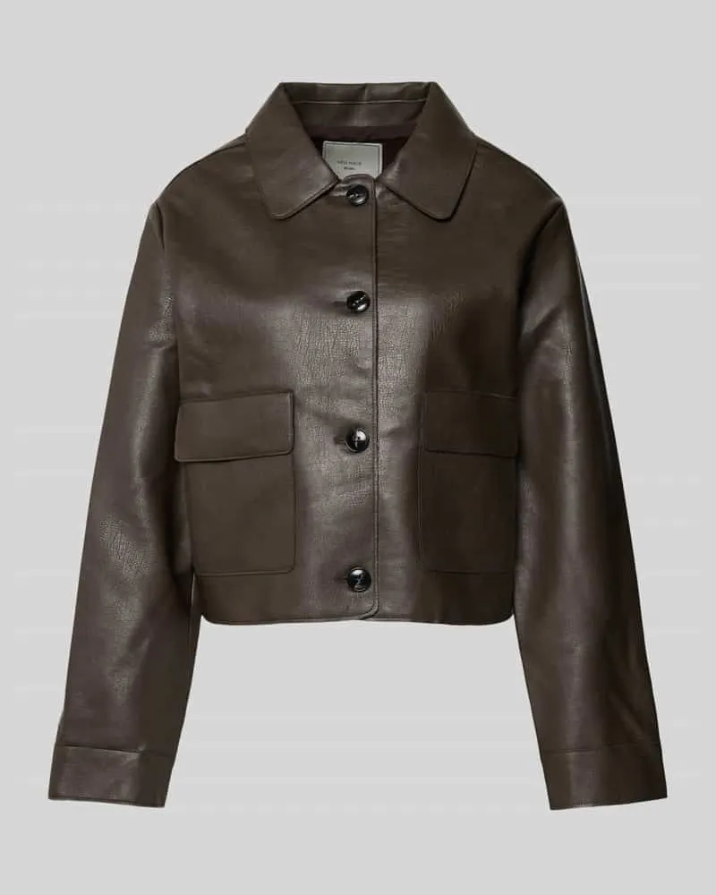 Neo Noir Jacke in Leder-Optik Modell 'Romana Dunkelbraun