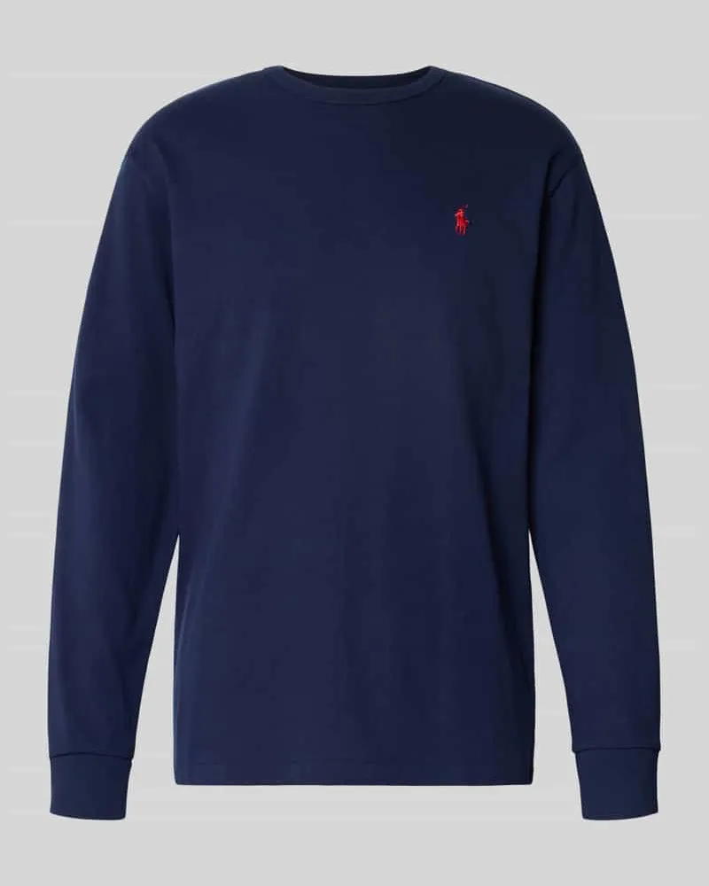 Ralph Lauren Classic Fit Longsleeve mit Label-Stitching Marine
