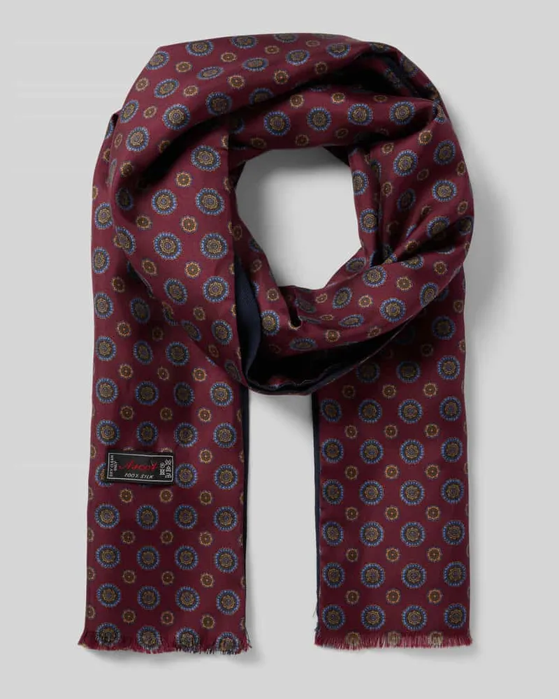Ascot Schal mit Ausfransungen Bordeaux