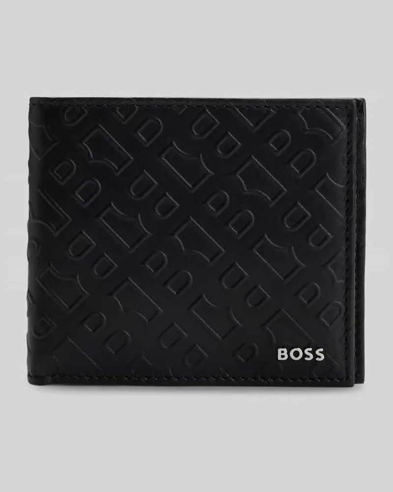 HUGO BOSS Portemonnaie aus echtem Ziegenleder Black