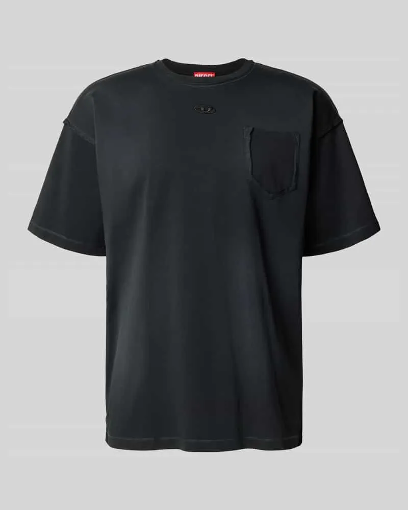 Diesel T-Shirt mit Brusttasche Modell 'T-POCK Black