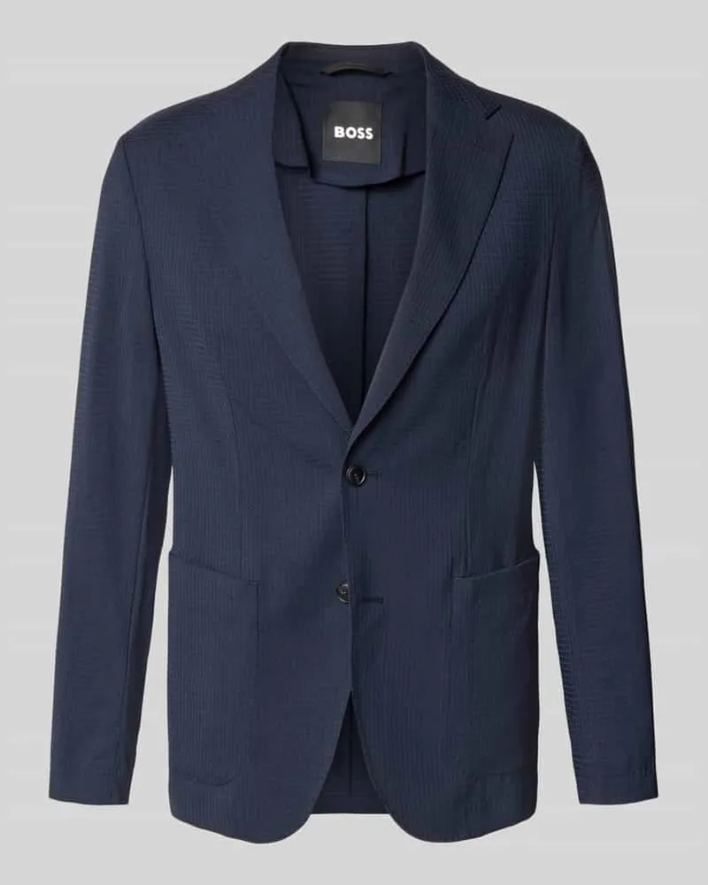 HUGO BOSS Slim Fit Anzugsakko aus Woll-Mix Modell 'P-HANRY-WG-PK Marine