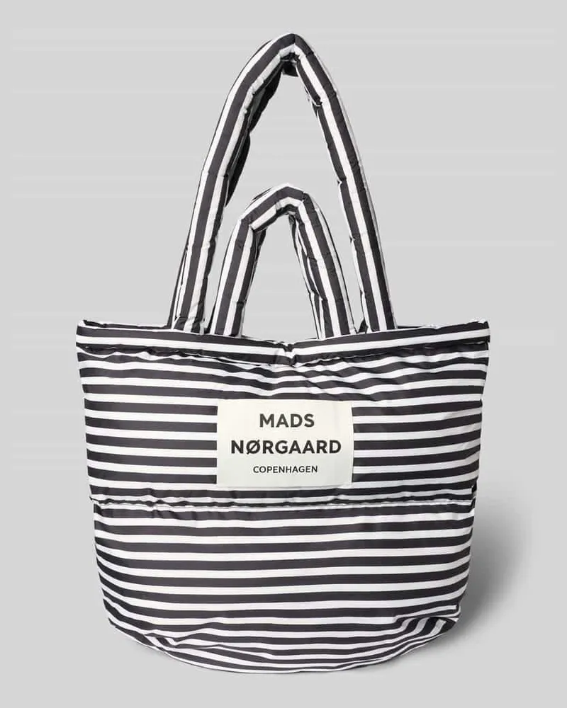 Mads Nørgaard Handtasche mit Steppnähten und Label-Detail Black