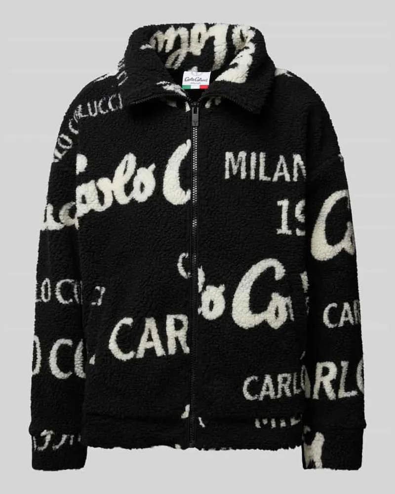 Carlo Colucci Sweatjacke mit durchgehendem Reißverschluss Black