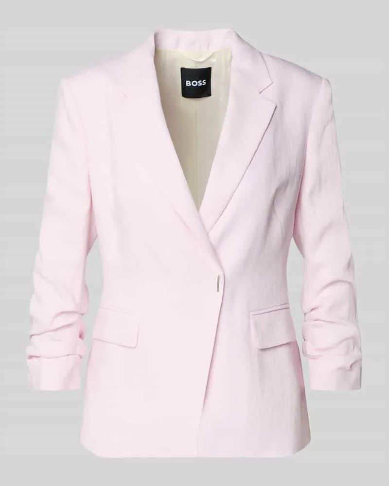 HUGO BOSS Slim Fit Kurzblazer aus Leinen-Viskose-Mix Modell 'JIA8 Rose