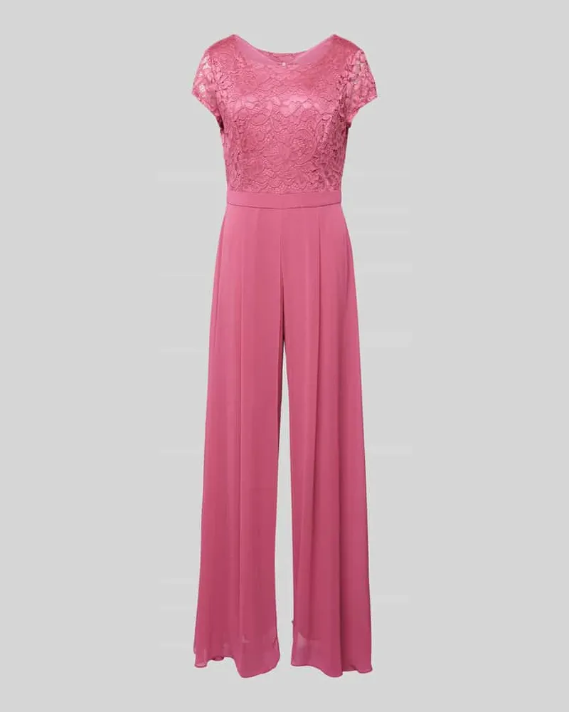 Vera Mont Jumpsuit mit Spitzenbesatz Rose