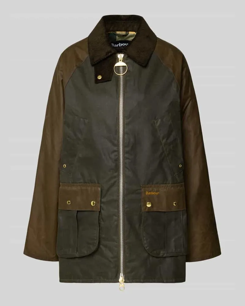 Barbour Relaxed Fit Funktionsjacke aus reiner Baumwolle (gewachst Oliv