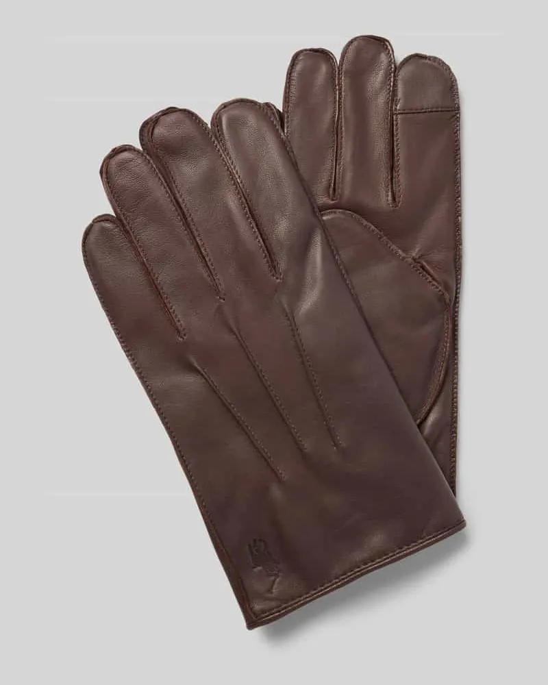 Ralph Lauren Handschuhe mit Label-Detail Dunkelbraun