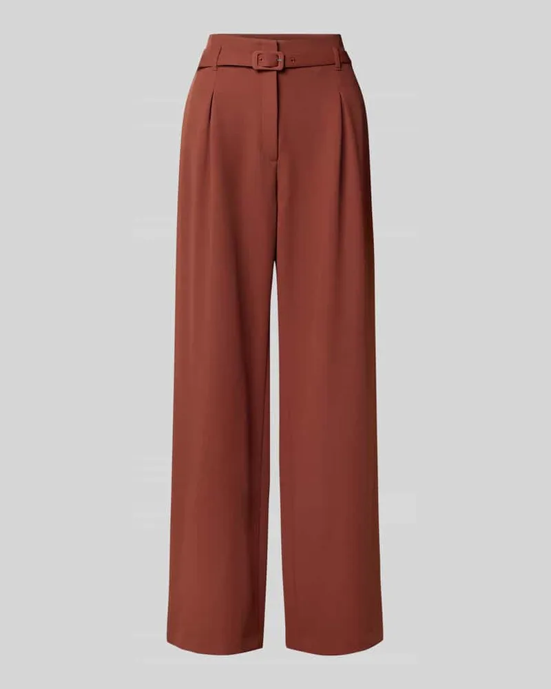 S.Oliver Wide Leg Stoffhose mit Gürtel Rostrot