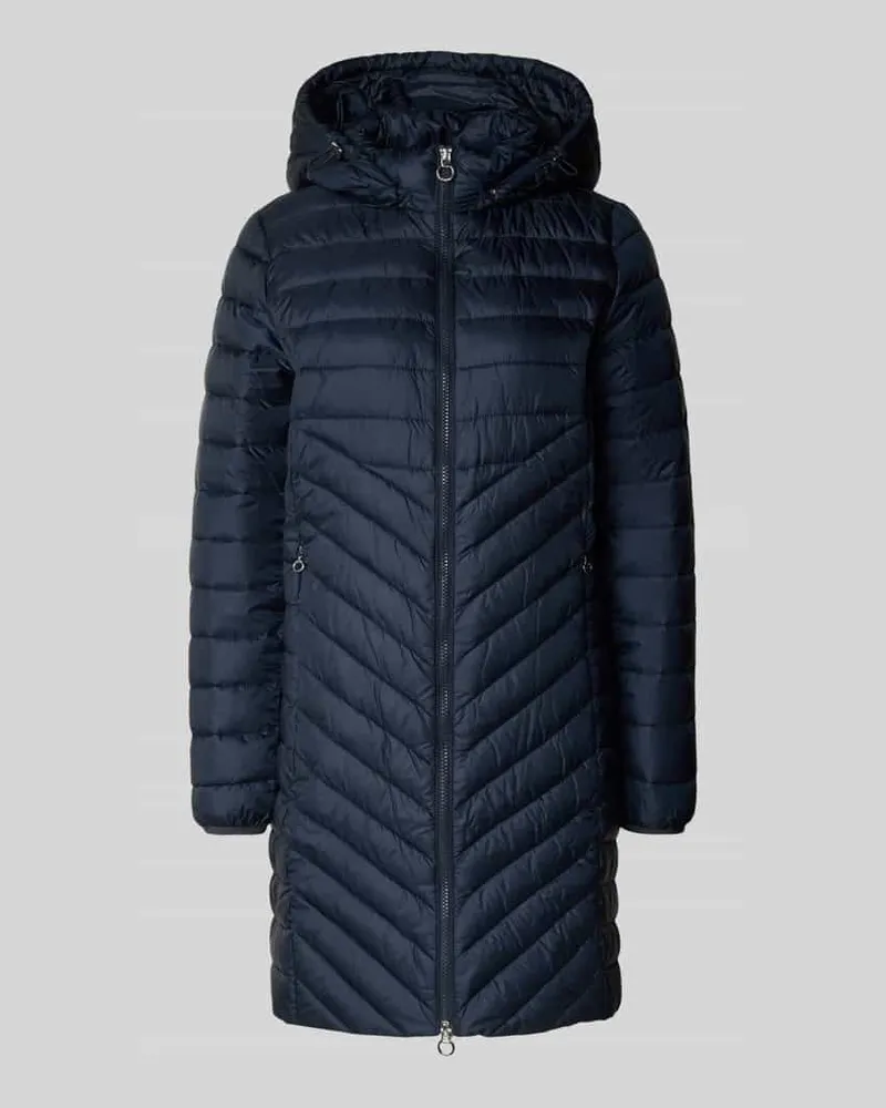 S.Oliver Slim Fit Steppmantel mit abnehmbarer Kapuze Marine
