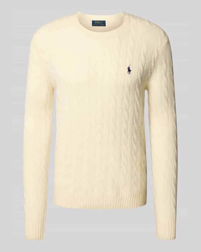 Ralph Lauren Regular Fit Strickpullover aus Woll-Kaschmir-Mix Ecru