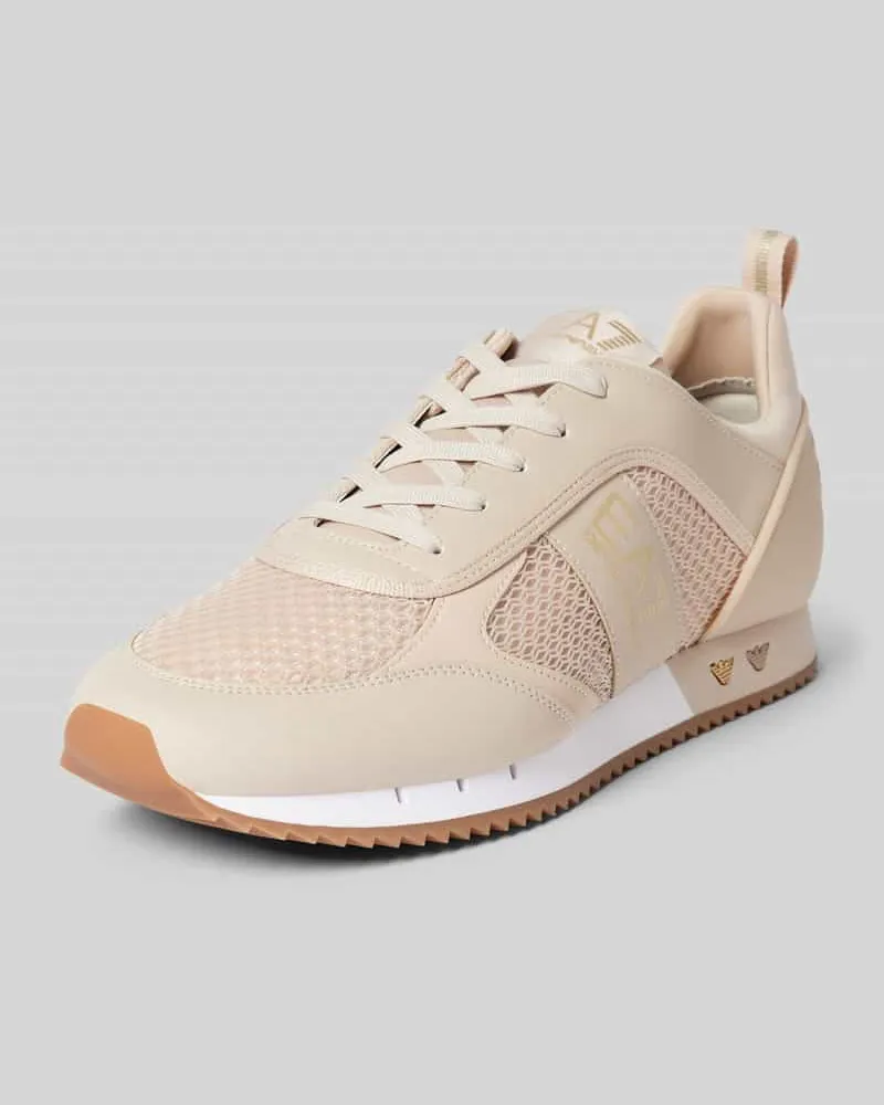 EA7 Sneaker mit Label-Details Modell 'BLACK AND WHITE Beige