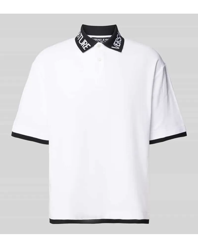 Versace Jeans Poloshirt mit Label-Print Weiss