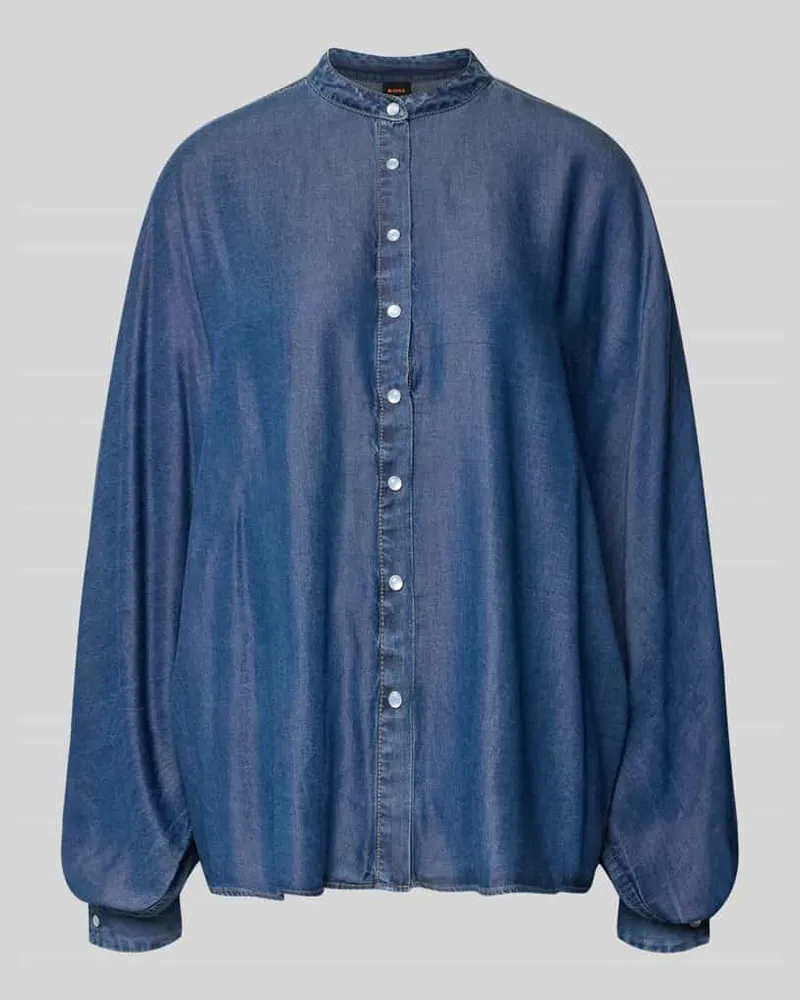 HUGO BOSS Oversized Jeansbluse aus Lyocell Modell 'C_BETTA Blau