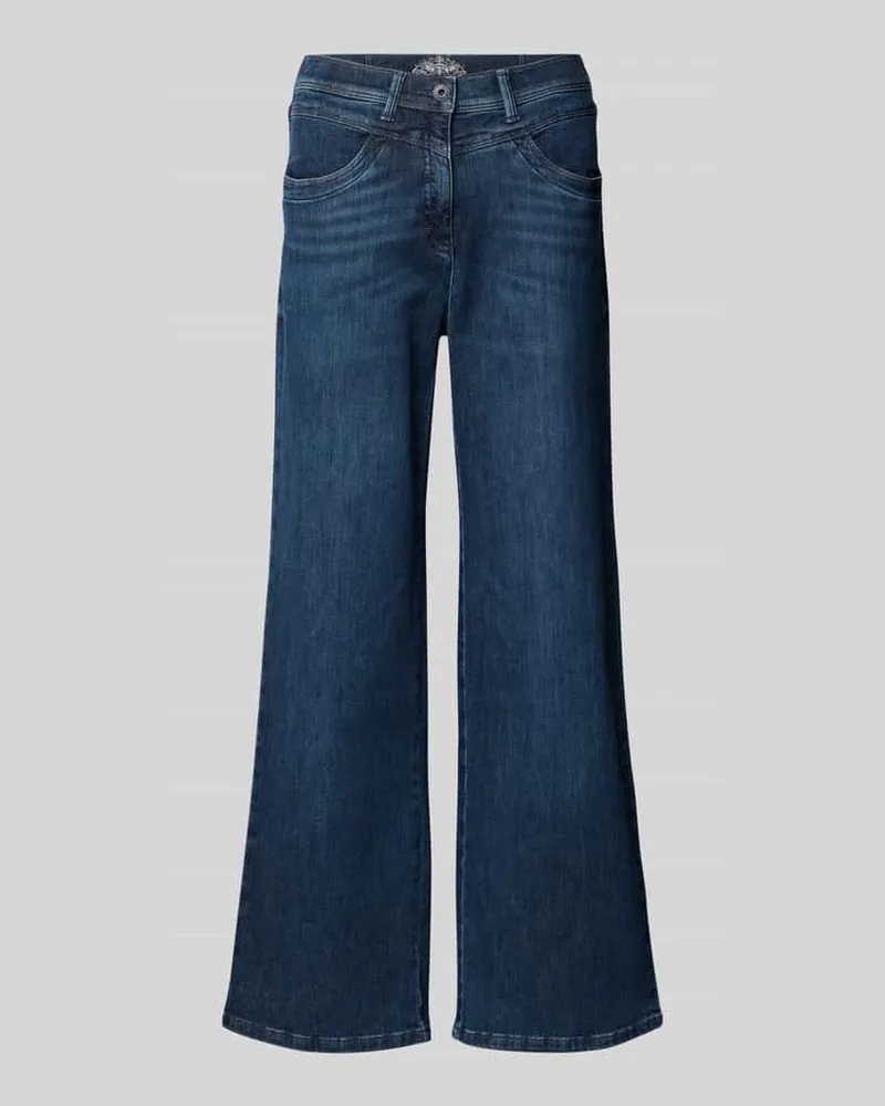 Brax Flared Jeans im Used-Look Modell 'Laura Blau