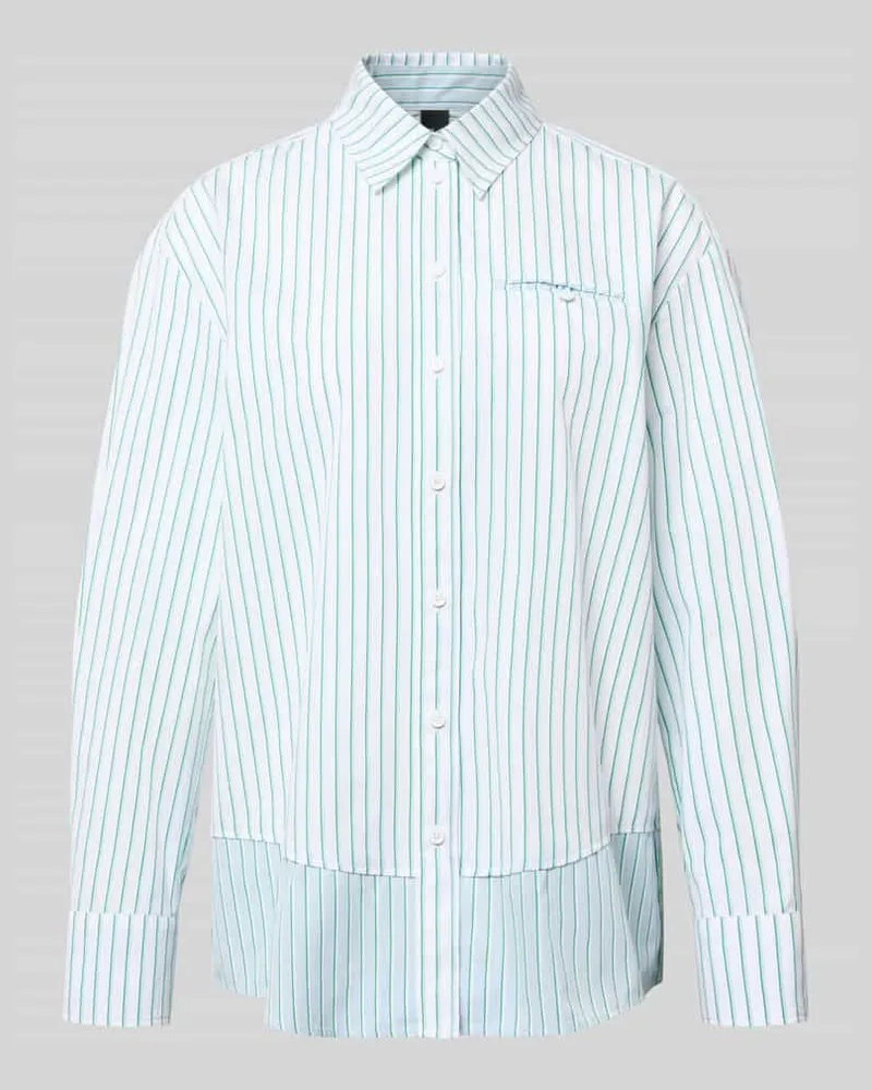 Marc Cain Regular Fit Bluse mit Brusttasche Hellblau