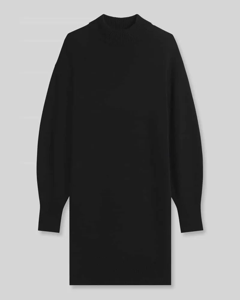 HUGO BOSS Loose Fit Strickkleid aus Woll-Viskose-Mix Modell 'Sorelleny Black