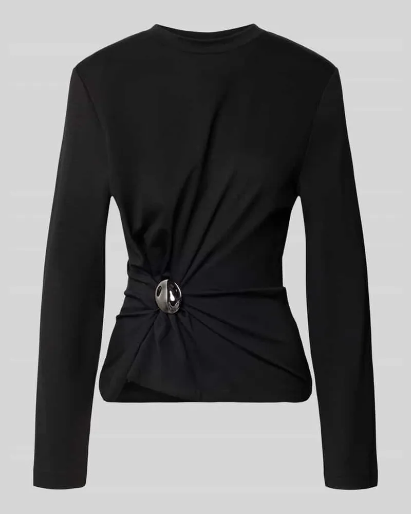 Drykorn Longsleeve mit Drapierung Modell 'ALITH Black