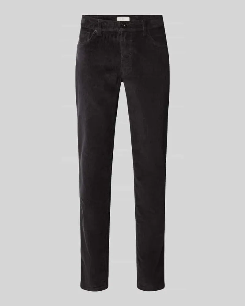 Brax Straight Fit Cordhose aus Baumwoll-Mix Modell 'Mythos Flex Cord Anthrazit