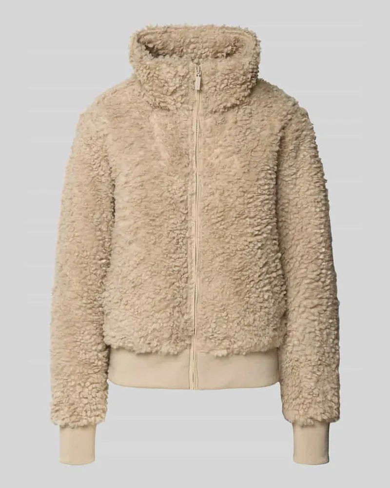 Mazine Fleecejacke mit Stehkragen und Reißverschluss Beige