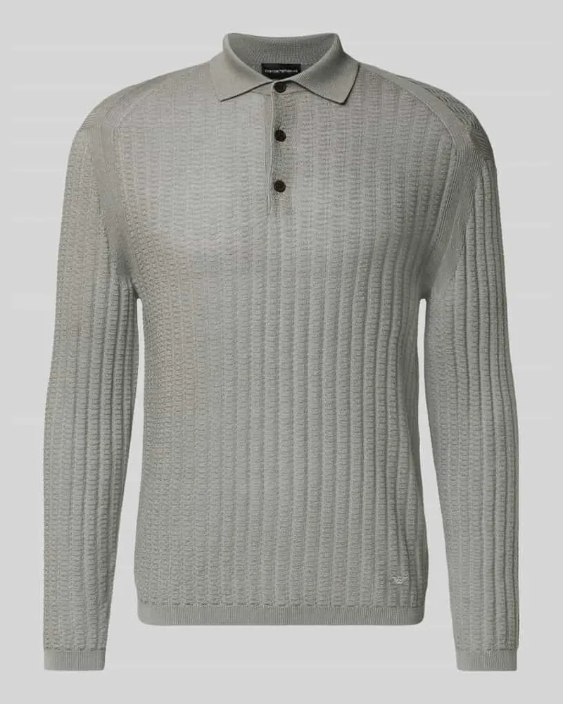 Emporio Armani Slim Fit Pullover aus Lyocell-Mix mit Schurwoll-Anteil Marine