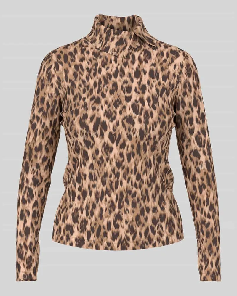 Marc Cain Langarmshirt aus Baumwollmix Mittelbraun