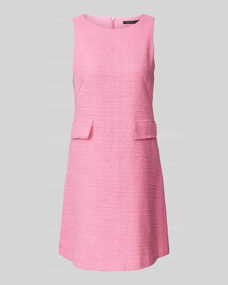 Luisa Cerano Knielanges Kleid mit Strukturmuster Pink