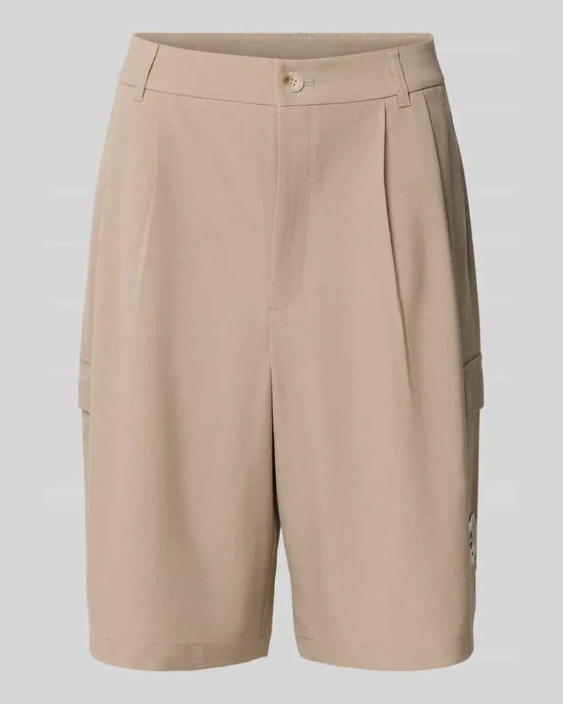 Karo Kauer Bermudas mit Bundfalten und Gesäßtaschen Beige