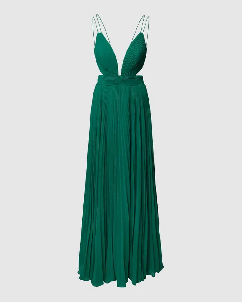 LUXUAR Abendkleid mit Plisseefalten Gruen